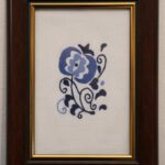 Uramljena slika - "jabuka", ručni vez