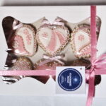 Poklon pakovanje medena srca ružičasto bela 6 kom.